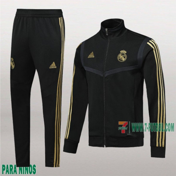 7-Futbol: La Nuevo Chaquetas Chandal Real Madrid Para Niños Cremallera Negra 2019/2020