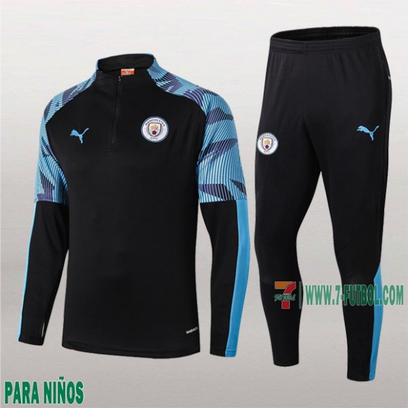 7-Futbol: La Nuevo Chandal Manchester City Para Niños Medio Zip Negra Azul 2019/2020