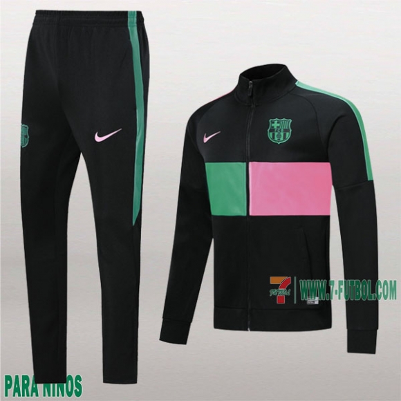 7-Futbol: La Nueva Chaquetas Chandal Fc Barcelona Para Niños Cremallera Negra Verde Rosa 2019/2020