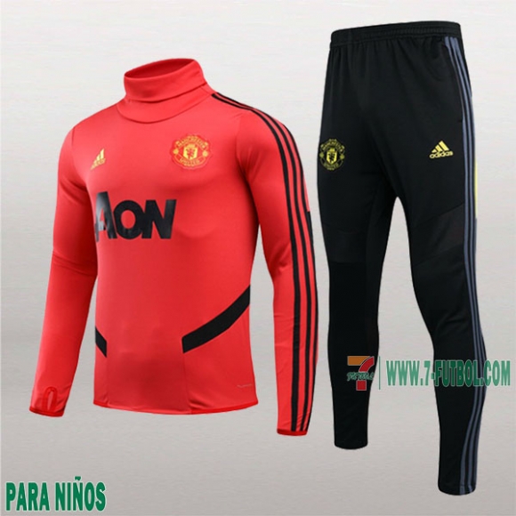 7-Futbol: La Nueva Sudaderas Chandal Manchester United Para Niños Cuello Alto Roja 2020/2021