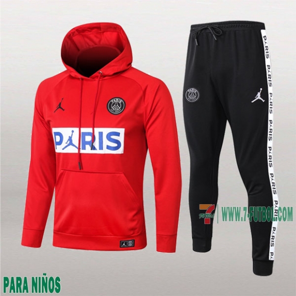 7-Futbol: Las Nuevas Sudaderas Chandal Psg Paris Saint Germain Jordan Con Capucha Para Niños Roja 2020/2021