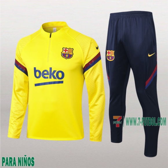 7-Futbol: La Nuevo Chandal Barcelona Para Niños Medio Zip Amarilla 2020/2021