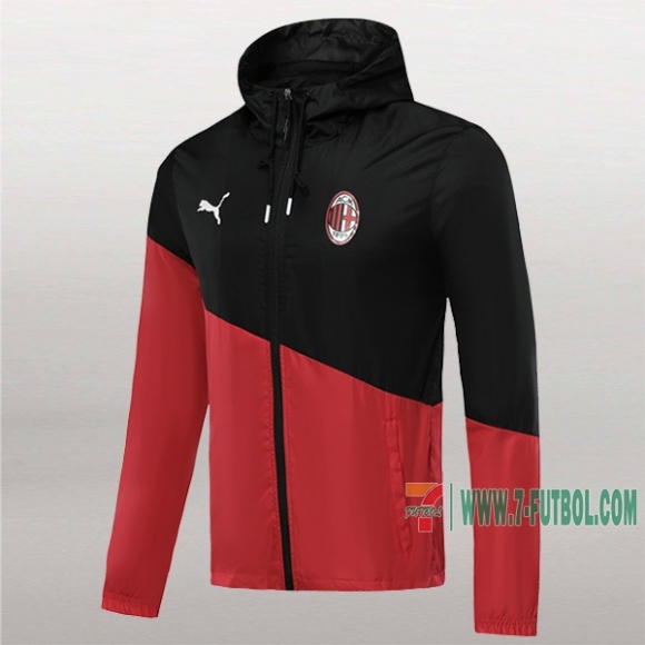 7-Futbol: Proveedores De Chaqueta Rompeviento Del Ac Milan Negra/Roja 2019/2020