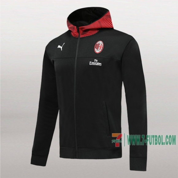 7-Futbol: Proveedores De Chaqueta Del Ac Milan Con Capucha Negra 2019/2020