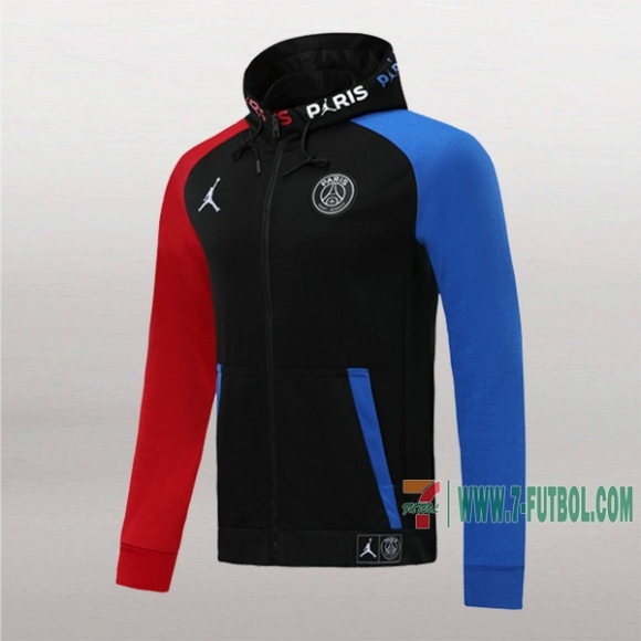 7-Futbol: La Nueva Chaqueta Del Paris Psg Jordan Con Capucha Negra Azul Roja 2020/2021