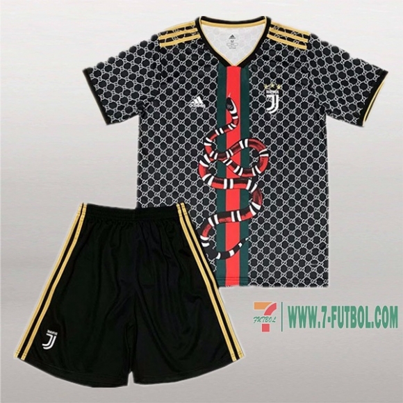 7-Futbol: Original Camiseta Del Juventus Turin Hombre Python Negra/Blancas 2019-2020