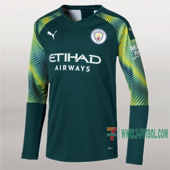 7-Futbol: Creacion De Camiseta Del Manchester City Portero Hombre Verde 2019-2020