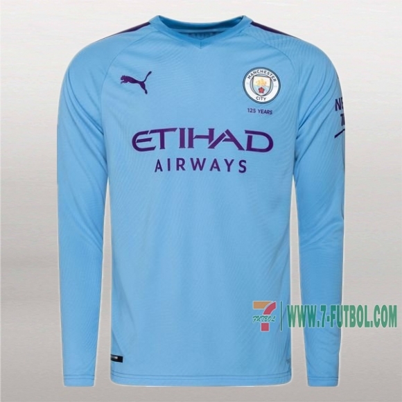 7-Futbol: Crea Tu Primera Camiseta Futbol Manchester City Manga Larga Hombre 2019-2020