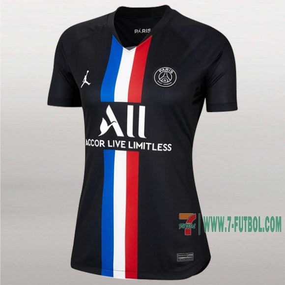 7-Futbol: Editar Cuarto Camisetas Paris Saint Germain-Psg Mujer Jordan 2019-2020