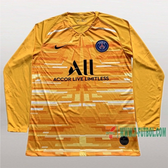 7-Futbol: Crea Tu Camiseta Futbol Paris Saint Germain-Psg Portero Manga Larga Hombre Amarilla 2019-2020
