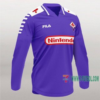 7-Futbol: Personalizada Camiseta Retro Del Acf Fiorentina Manga Larga 1ª Equipacion 1998-1999