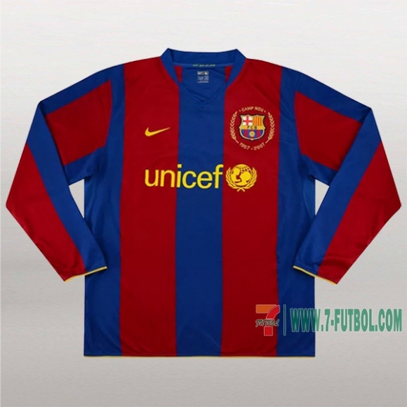 7-Futbol: Personalizada Camiseta Retro Del Fc Barcelona Manga Larga 1ª Equipacion 2007-2008 7-Futbol: Personalizada Camiseta Retro Del Fc Barcelona Manga Larga 1ª Equipacion 2007-2008