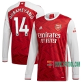 7-Futbol: Nuevas Primera Camiseta Futbol Arsenal Manga Larga Aubameyang #14 2020-2021