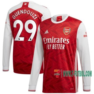 7-Futbol: Nuevas Primera Camiseta Futbol Arsenal Manga Larga Guendouzi #29 2020-2021