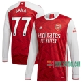 7-Futbol: Compras Nueva Primera Camiseta Futbol Arsenal Manga Larga Saka #77 2020-2021