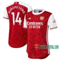 7-Futbol: La Nueva Primera Camisetas Arsenal Aubameyang #14 Mujer 2020-2021