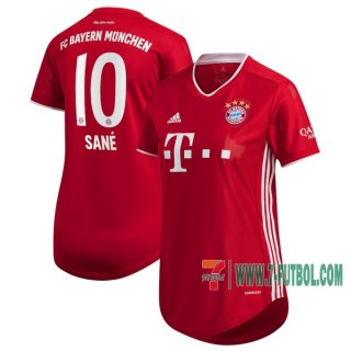 7-Futbol: Las Nuevas Primera Camisetas Bayern Munich Leroy Sané #10 Mujer 2020-2021