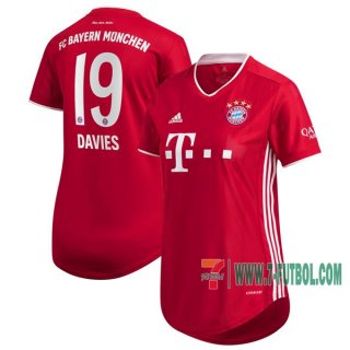 7-Futbol: Compras Nueva Primera Camisetas Bayern Munich Alphonso Davies #19 Mujer 2020-2021