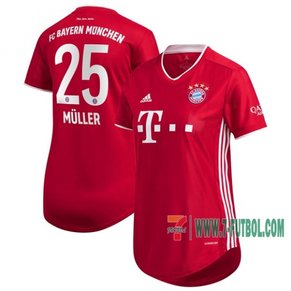 7-Futbol: La Nueva Primera Camisetas Bayern Munich Thomas Müller #25 Mujer 2020-2021