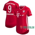 7-Futbol: Nuevas Primera Camisetas Bayern Munich Robert #9 Mujer 2020-2021