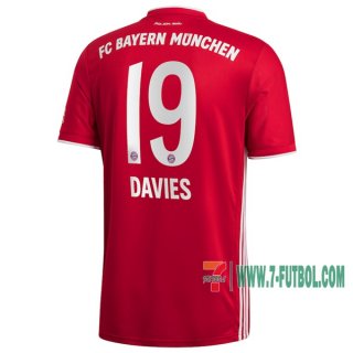 7-Futbol: Nuevas Primera Camiseta Bayern Munich Alphonso Davies #19 Niño 2020-2021