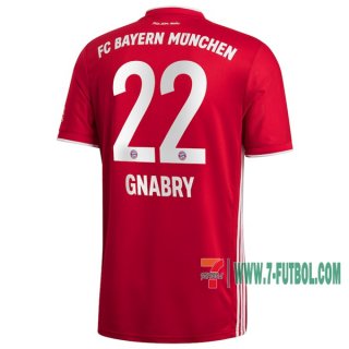 7-Futbol: La Nueva Primera Camiseta Bayern Munich Serge Gnabry #22 Niño 2020-2021