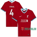 7-Futbol: Las Nuevas Primera Camisetas Liverpool Virgil Van Dijk #4 Mujer 2020-2021