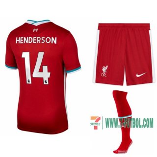7-Futbol: La Nueva Primera Camiseta Liverpool Jordan Henderson #14 Niño 2020-2021