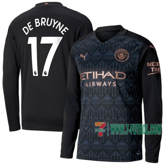 7-Futbol: La Nueva Segunda Camiseta Futbol Manchester City Manga Larga Bruyne #17 2020-2021