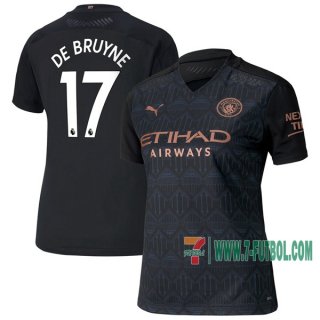 7-Futbol: Compras Nueva Segunda Camisetas Manchester City Bruyne #17 Mujer 2020-2021