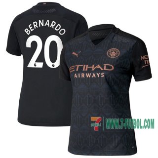 7-Futbol: La Nueva Segunda Camisetas Manchester City Bernardo #20 Mujer 2020-2021