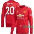 Las Nuevas Primera Camiseta Futbol Manchester United Manga Larga Diogo Dalot #20 2020-2021
