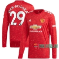 Compras Nueva Primera Camiseta Futbol Manchester United Manga Larga Aaron Wan-Bissaka #29 2020-2021
