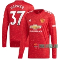 Las Nuevas Primera Camiseta Futbol Manchester United Manga Larga James Garner #37 2020-2021