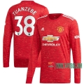 Compras Nueva Primera Camiseta Futbol Manchester United Manga Larga Axel Tuanzebe #38 2020-2021
