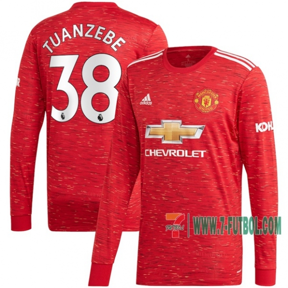 Compras Nueva Primera Camiseta Futbol Manchester United Manga Larga Axel Tuanzebe #38 2020-2021