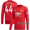 Las Nuevas Primera Camiseta Futbol Manchester United Manga Larga Tahith Chong #44 2020-2021