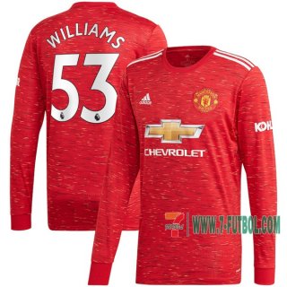La Nueva Primera Camiseta Futbol Manchester United Manga Larga Brandon Williams #53 2020-2021