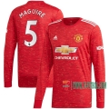 Compras Nueva Primera Camiseta Futbol Manchester United Manga Larga Harry Maguire #5 2020-2021