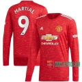 Compras Nueva Primera Camiseta Futbol Manchester United Manga Larga Anthony Martial #9 2020-2021