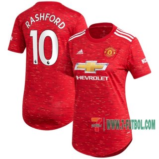 7-Futbol: Compras Nueva Primera Camisetas Manchester United Marcus Rashford #10 Mujer 2020-2021