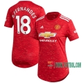 7-Futbol: Compras Nueva Primera Camisetas Manchester United Bruno Fernandes #18 Mujer 2020-2021