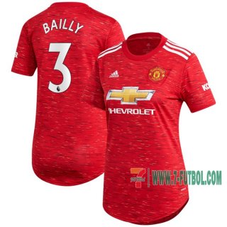7-Futbol: Compras Nueva Primera Camisetas Manchester United Eric Bailly #3 Mujer 2020-2021