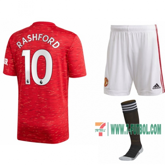7-Futbol: Las Nuevas Primera Camiseta Manchester United Marcus Rashford #10 Niño 2020-2021