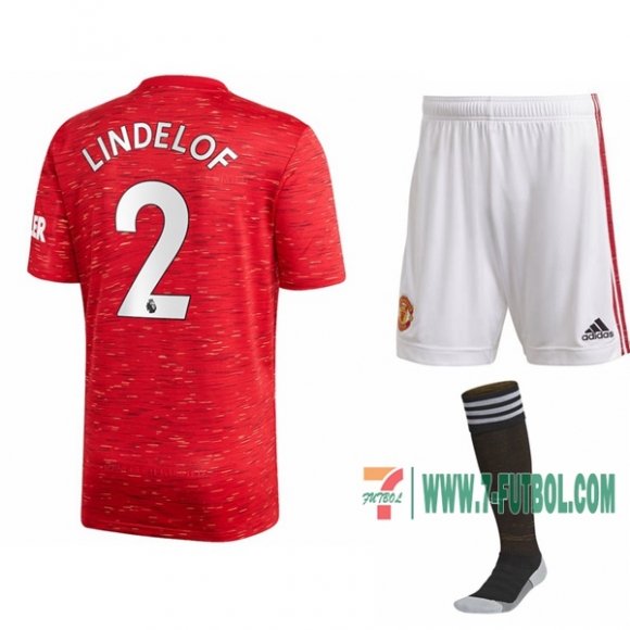7-Futbol: Compras Nueva Primera Camiseta Manchester United Victor Lindelöf #2 Niño 2020-2021