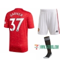 7-Futbol: La Nueva Primera Camiseta Manchester United James Garner #37 Niño 2020-2021