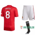 7-Futbol: La Nueva Primera Camiseta Manchester United Juan Mata #8 Niño 2020-2021