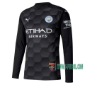 Las Nuevas Camiseta Futbol Manchester City Portero Manga Larga Negra 2020-2021 Personalizadas