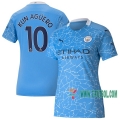 7-Futbol: Nuevas Primera Camisetas Manchester City Sergio Agüero #10 Mujer 2020-2021