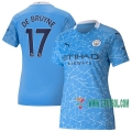 7-Futbol: Las Nuevas Primera Camisetas Manchester City Kevin De Bruyne #17 Mujer 2020-2021